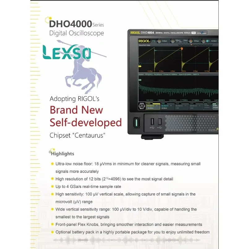 Rigol DHO4804  800 Mhz  Oscilloscope  lexso