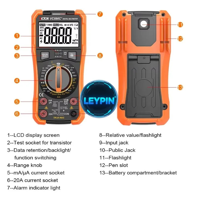 VICTOR Ruoshui VC890C+ VC890D 2024 Version 1999 True RMS Digital Multimeter 20A    ytdi