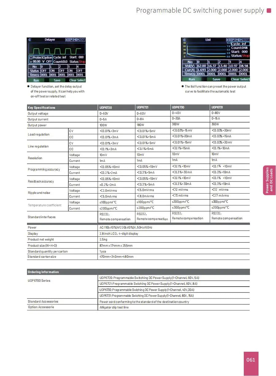 UNI-T UDP6731 Digital Programmable DC Switching Power Supply UDP6720 UDP6721 UDP6730 LS    ytdi