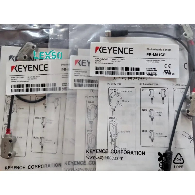 Keyence PR-M51CP Photoelectric Sensor Transmitter & Receiver 10-30VDC Mini-Slim New in Stock lexso   ytdi