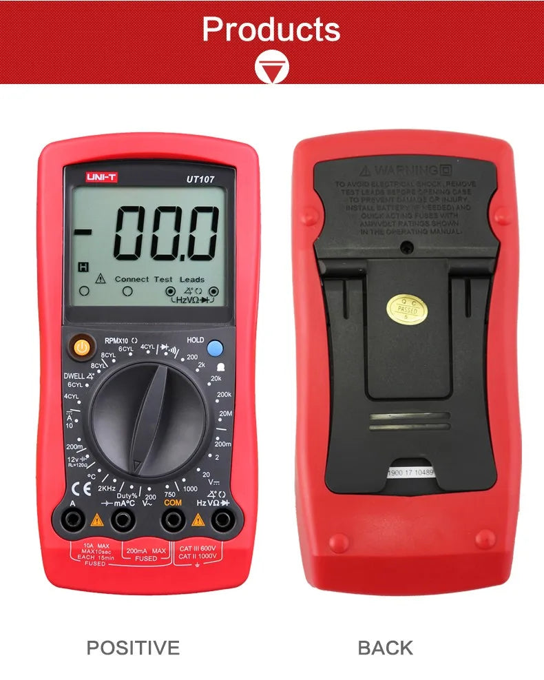 UNI-T UT107 1999 Counts Handheld Automotive Meters Manual Range Multimeter Voltage Current Digital Meter Multimeter lexso