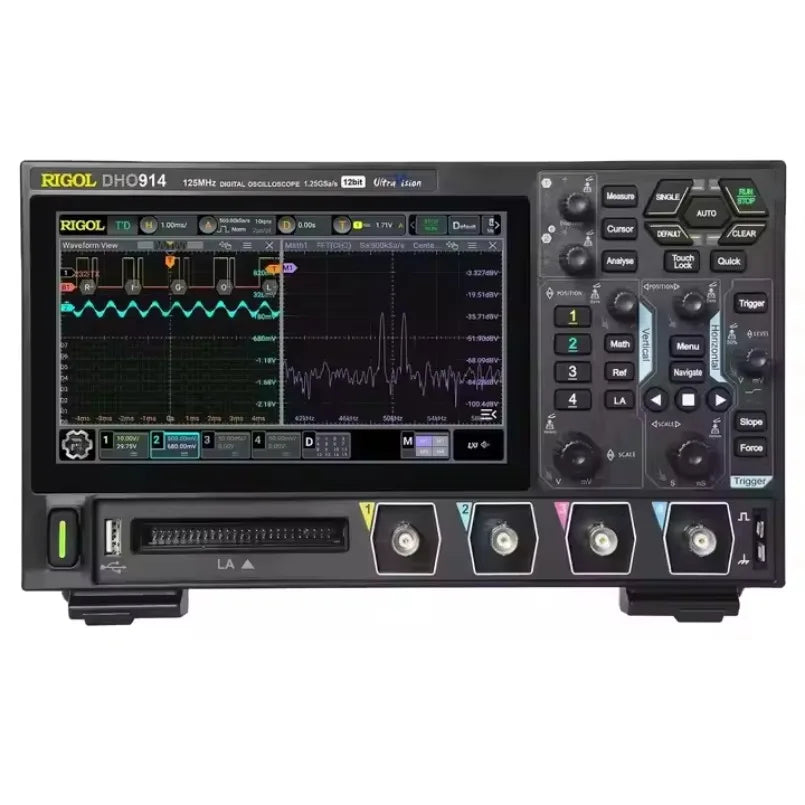 Rigol DHO914 4 CH Digital Oscilloscope 125 MHz Bandwidth 1.25 GSa/s 12-Bit Advanced Signal Analysis Features lexso