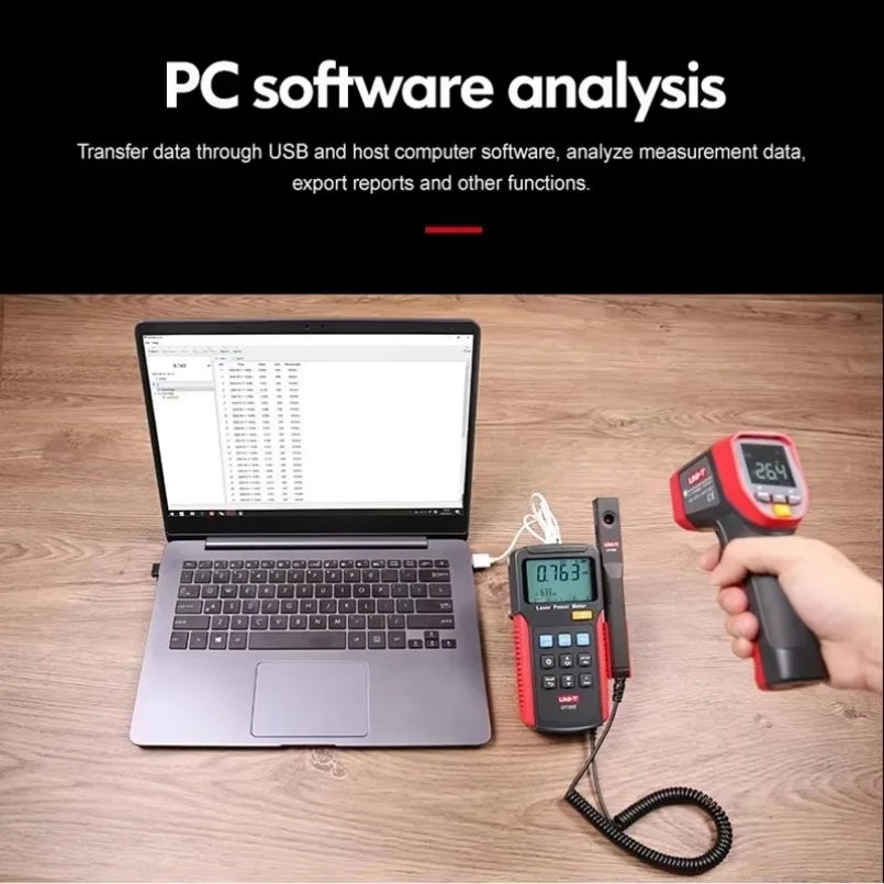 UNI-T UT385 Laser Power Meter Power Analyzer Data Logger Laser Sensor Precision Power Measurement Split Design Retractable lexso