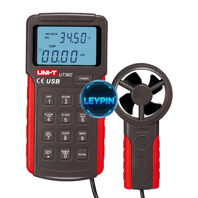 UNI-T UT360 Series Anemometers UT361 UT362 2m/s to 30m/s 0.001 to 999900CFM LCD Backlight HVAC 2044 Sets Data Storage     lexso