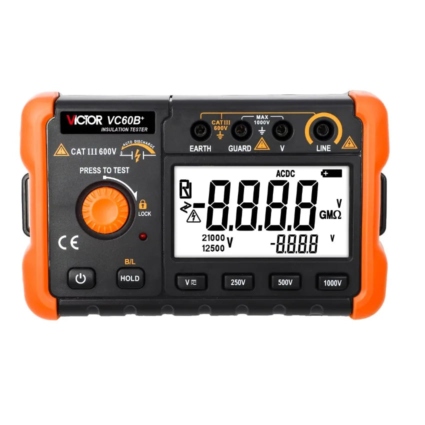 VICTOR VC60B+ Digital Insulation Resistance Tester High-definition LCD Screen 5000 Words Display clear Handwriting   ytdi