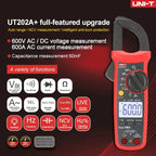 Uni-t UT202+ DC 600V Voltage 400A Current Meters Temperature Multimeter Capacitance Clamp Meter Digital 4000 Counts Current Test lexso
