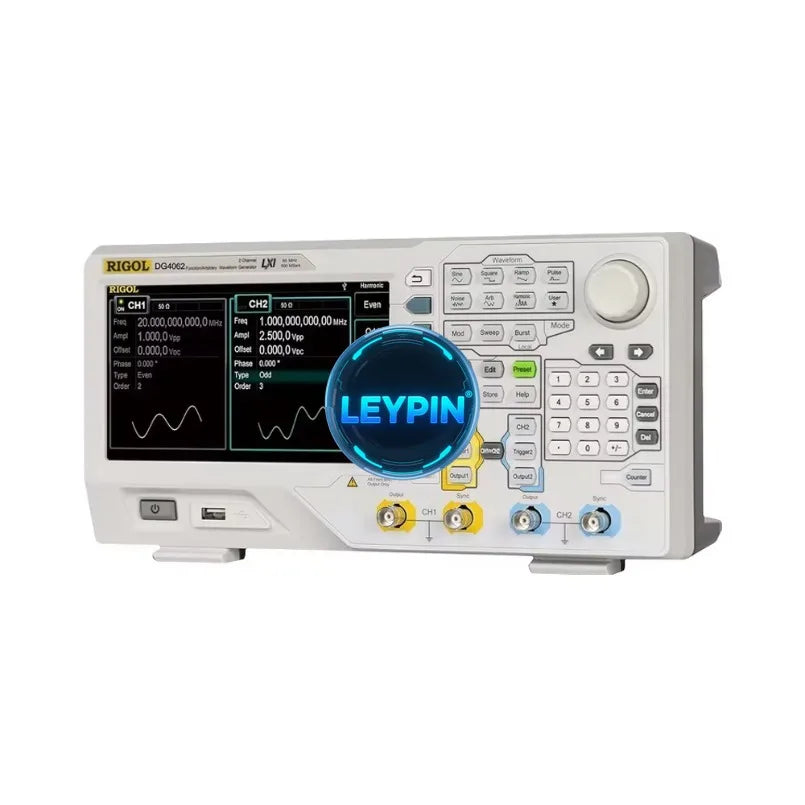 RIGOL DG4062 2-Channel Waveform Generator 60MHz 500Msa/s 7-inch WVGA Large Screen Accurate Measurement     lexso