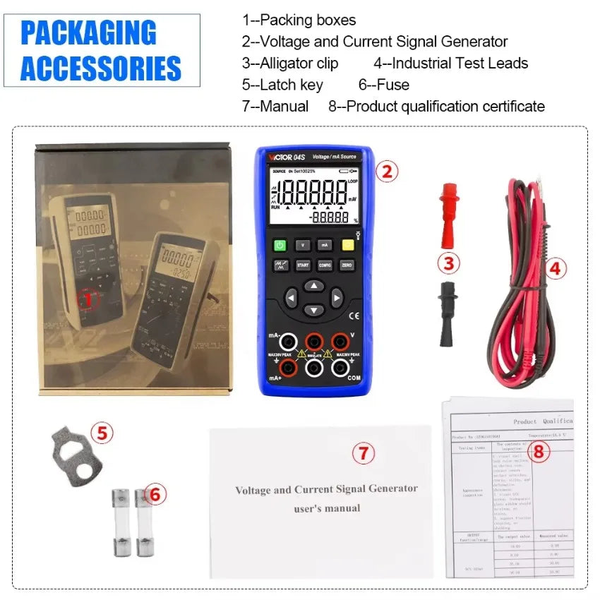 VICTOR VC04S Multifunction Calibrator Tester Temperature Calibrator Simulator Source Transmitter Calibrator 24V Power Supply LS   ytdi