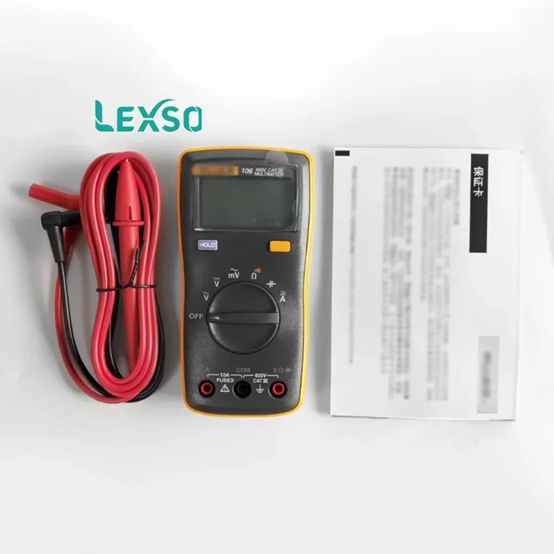 106 Handheld Digital Auto Range Digital Multimeter AC/DC Easily Carried Mini DMM Meter  lexso