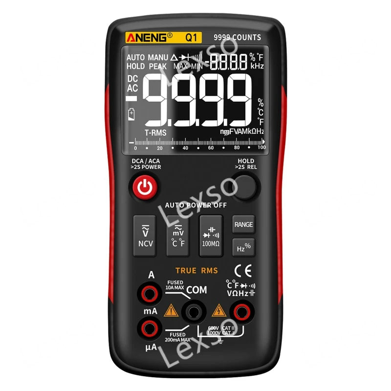 Q1 Digital Multimeter 9999 Analog Tester REAL RMS Professional Multi-Metro DIY Transistor Capacitor NCV Tester Lcr Meter    ytdi