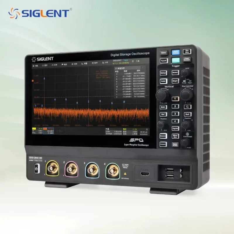 SIGLENT High Resolution Digital Storage Oscilloscopes SDS1204X HD 200MHz Bandwidth 4CH 2GSa/s Sample for Test Instrument