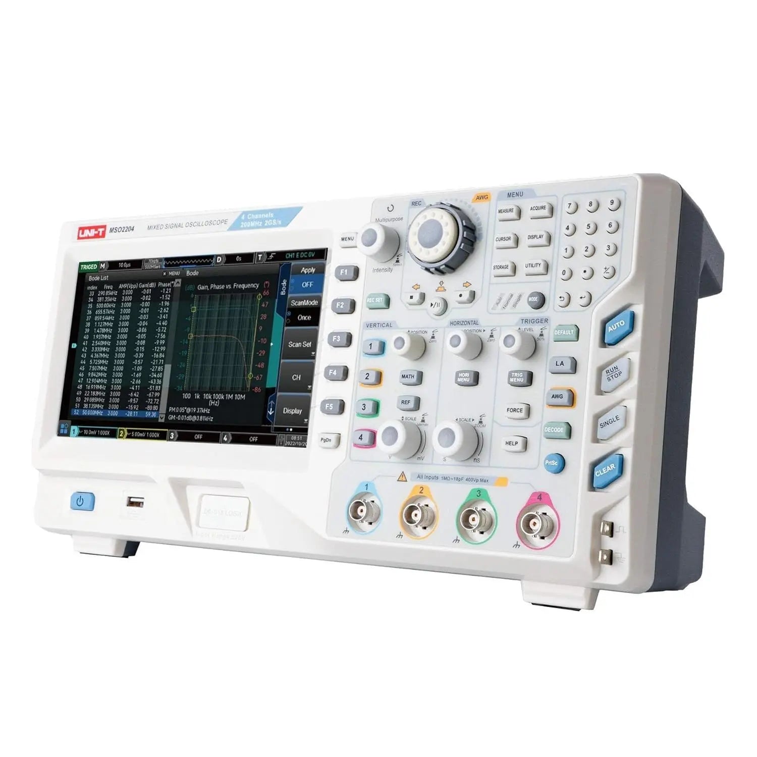 UNI-T MSO2204 200MHz Digital Oscilloscope 4 16-Channels Mixed Signal OEM Customizable