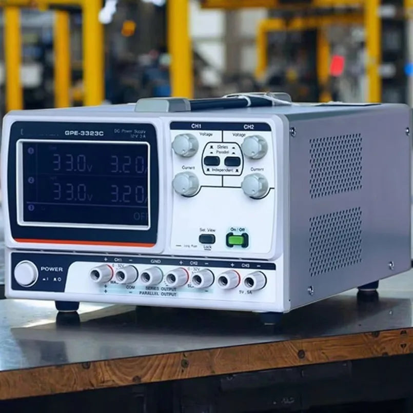 GW Instek GPE-3323C Triple Output DC Power Supply 195W Programmable Linear 0-30V/0-3A 0-5V/0-3A X1 110V Input  lexso
