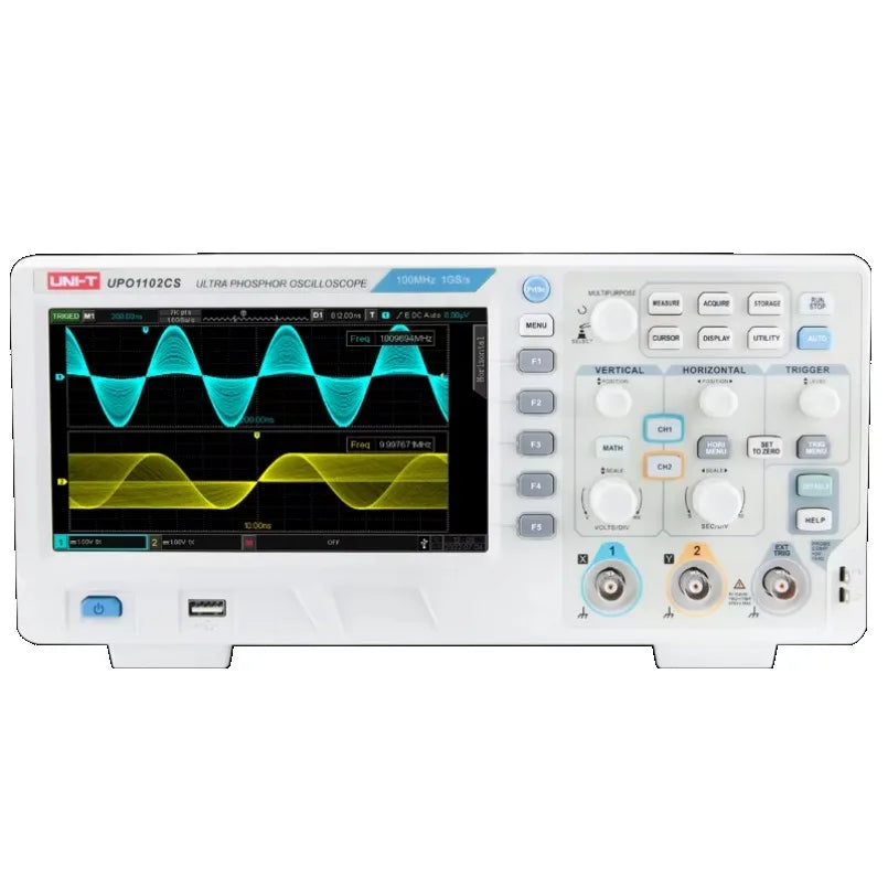 UNI-T UPO1102CS Digital Fluorescence Waveform Oscilloscope Dual Channel 200MHz Bandwidth 1GSA/s Sample Rate 56Mpts Memory Depth lexso