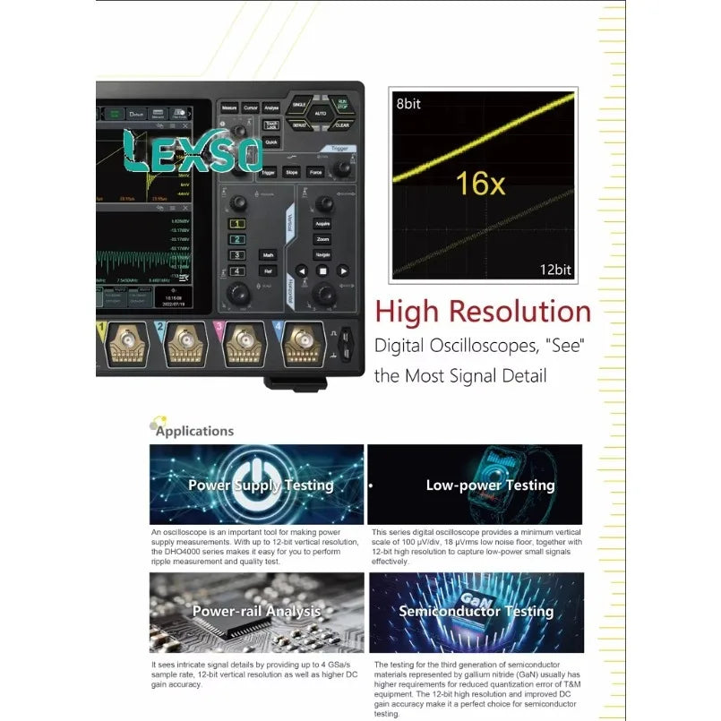 Rigol DHO4804  800 Mhz  Oscilloscope  lexso