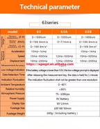 VICTOR VC63B Mini Orange Digital Vibration Meter 1-1999um Displacement Velocity0.1-199.9mm/s RMS Vibrometer   ytdi