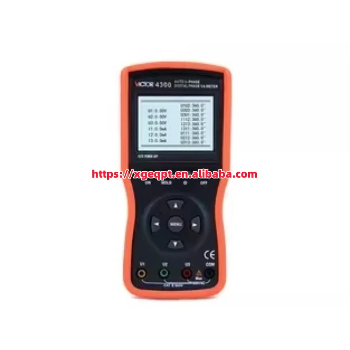 VICTOR 4300 High Accuracy Phase Tester 12kvA 12kvAR 12kw AC Current 20A Voltage 600v USB Smart 3 Clamp Digital Phase Va Meter   ytdi