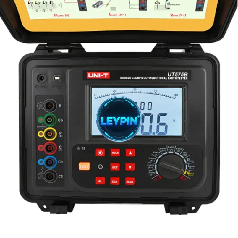 UNI-T UT575B Double-clamp Multifunctional Earth Tester Multiple Measurement Methods Voltage Current Double Clamp Method      lexso