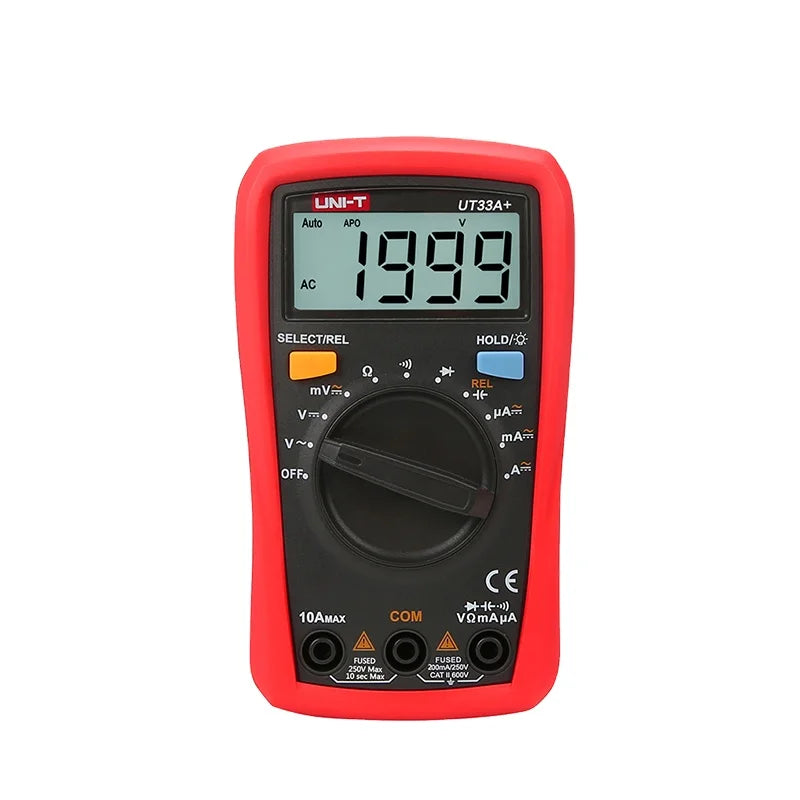 UNI-T UT33A+ Digital Multimeter AC DC Voltage Meter Capacitance Tester Ammeter Current Resistance Multimeter LCD 1999 Count lexso