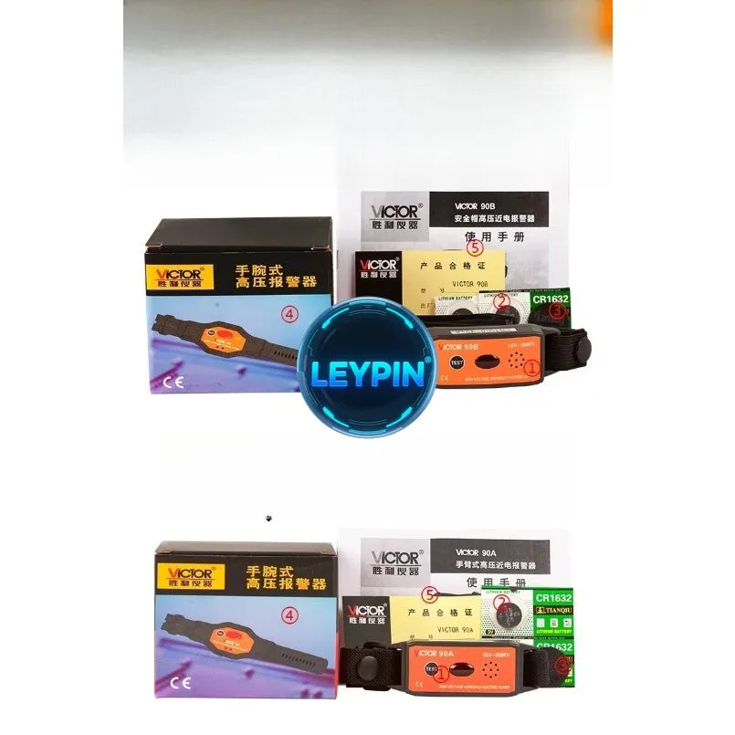 VICTOR 90B Wearable Helmet Type Voltage Detector Electric Alarm Non Contact Safety Protection High Voltage Alarm Indicator  ytdi