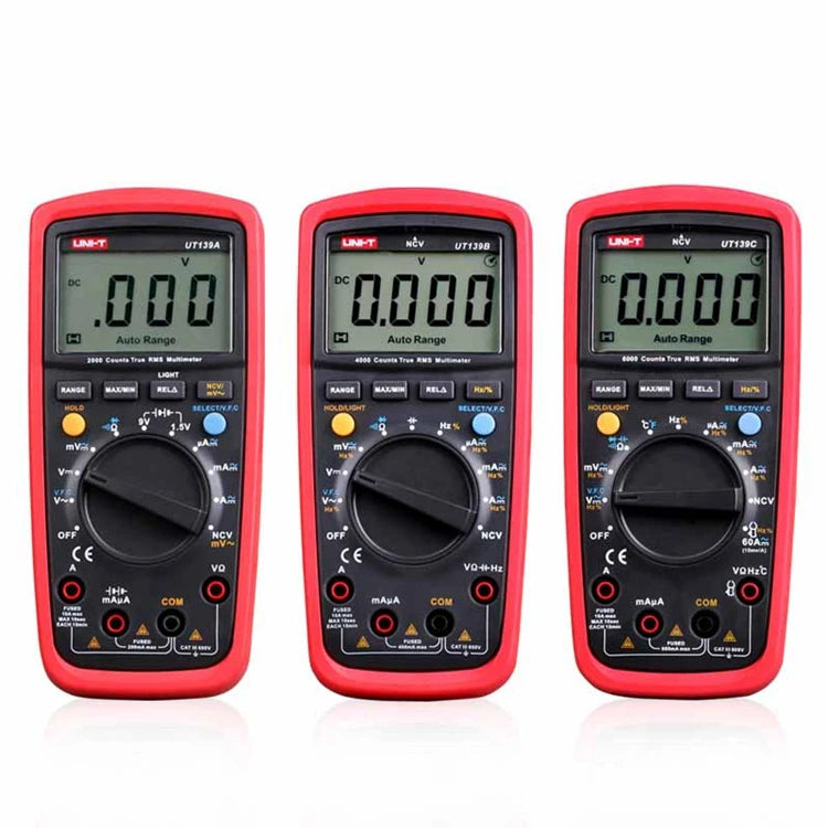 UNI-T UT139C True RMS Digital Multimeter Auto Range Tester 6000 Counts Voltmeter Resistance Tester Temperature Test Transistor lexso