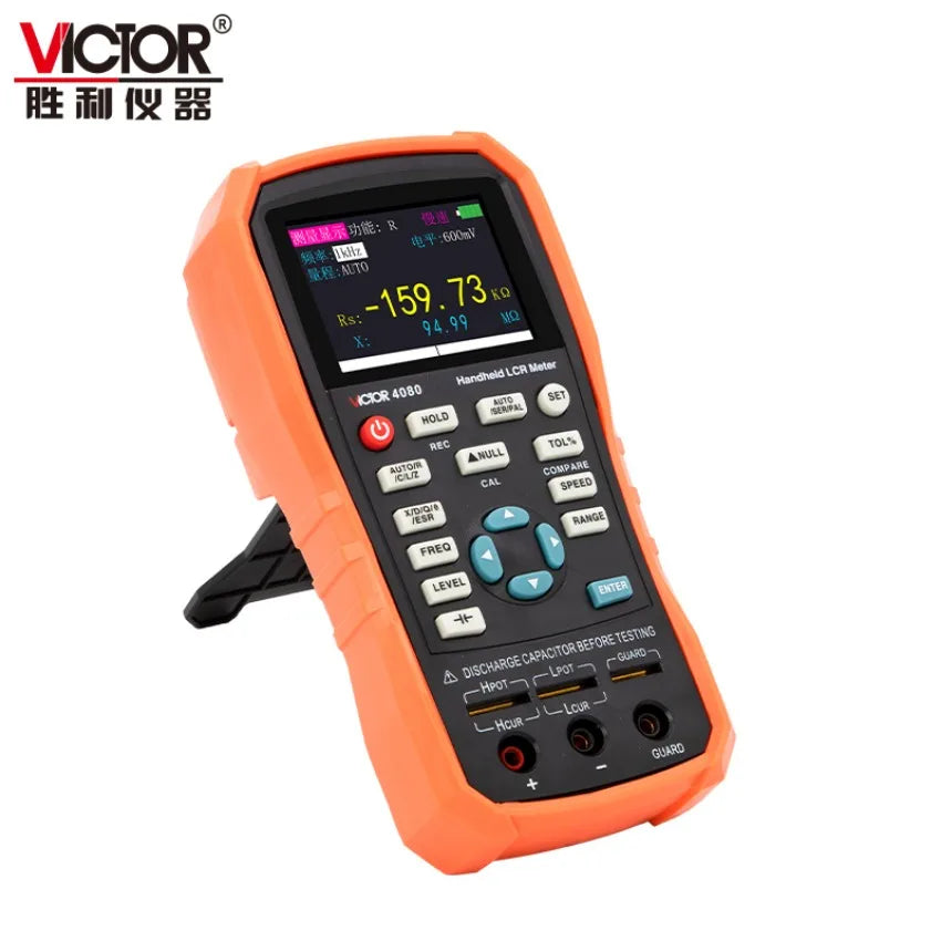 VICTOR 4080 Hand Held 5 Digits Manual Auto Range LCR Meter 20Mohm Resistance 2000H Inductance 20mF Capacitance 5V Lithium Batter   ytdi