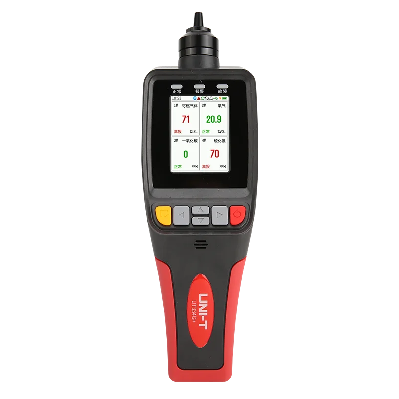 UNI-T UT334G+ Pump Suction 4-in-1 Gas Detector Oxygen Carbon Monoxide Hydrogen Sulfide Combustible Gases Detection  H2S O2 CO EX lexso