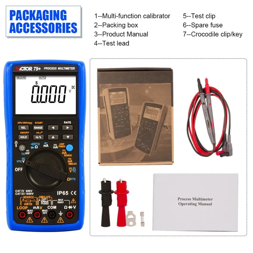VICTOR VC 79+ Process Meter With Measure and Output Function Tc RTD Pt100 Cu50 VFC Thermocouple Calibrator Process LS   ytdi