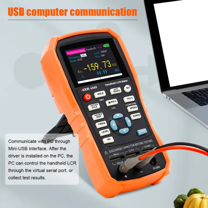 VICTOR 4080 Handheld LCR Meter Manual Auto Range With Mini USB 0.3/0.6Vrms Adjustable LS   ytdi