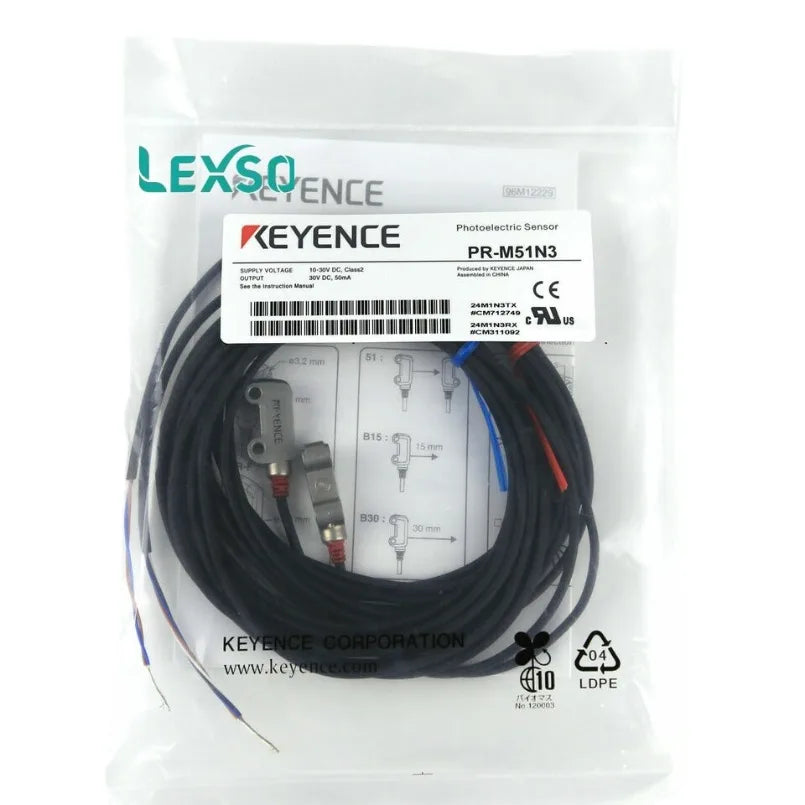 Original Keyence PR-FB30N3 Photoelectric Switch Sensor Flat Reflective Cable Type 30mm lexso   ytdi