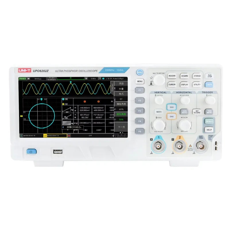 UNI-T UPO6202Z Desktop Digital Phosphor Storage Oscilloscope Dual Channel 200MHz Bandwidth 1GSa/s Sample Rate 56MptsMemory Depth lexso