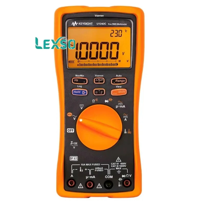 Keysight U1242C Handheld Digital Multimeter, 4 Digit, IP67 dust/water resistant with flashlight 10K counts digital lexso
