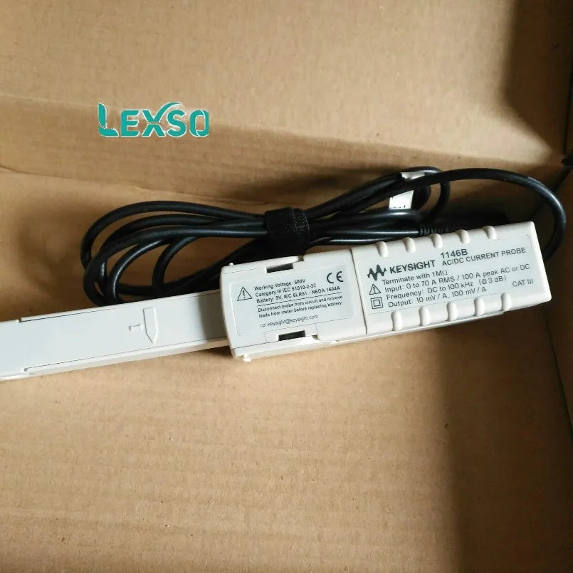 Keysight 1146B AC/DC Current Probe, 100 KHz, 100 A,  Battery-9 V, DC to 100 kHz (-3dB with Current De-rating)   lexso