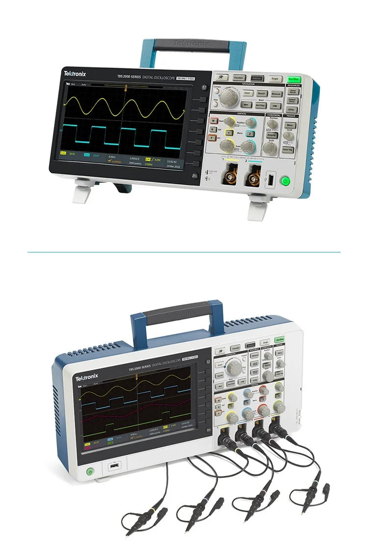 Tektronix Portable Digital Oscilloscopes TBS2072B TBS2102B TBS2204B with Color Display 2/4 Channel Models