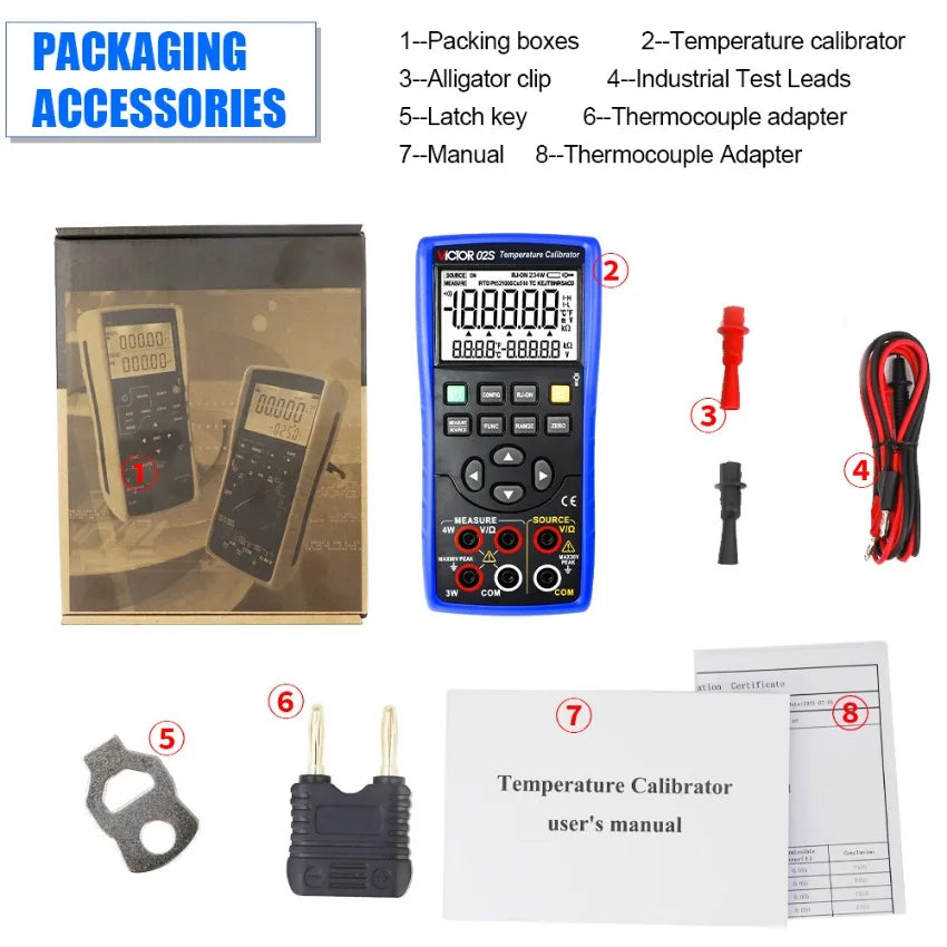 VICTOR VC02S High Precision Thermocouple Calibrator Digital Display Calibration Multi-function Calibrator LS    ytdi