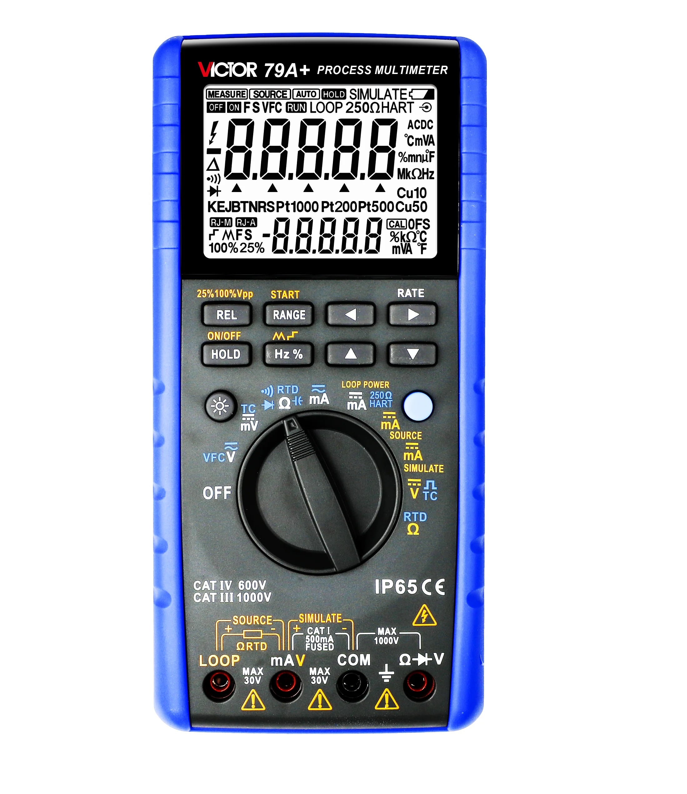 VICTOR VC79A+ Digital Multimeter Dual Color Plastic Mold Shell Design and Compliance with IP65 Dust and Waterproof Grade LS    ytdi