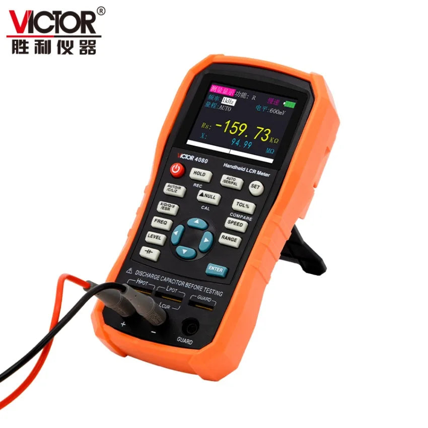VICTOR 4080 Hand Held 5 Digits Manual Auto Range LCR Meter 20Mohm Resistance 2000H Inductance 20mF Capacitance 5V Lithium Batter   ytdi