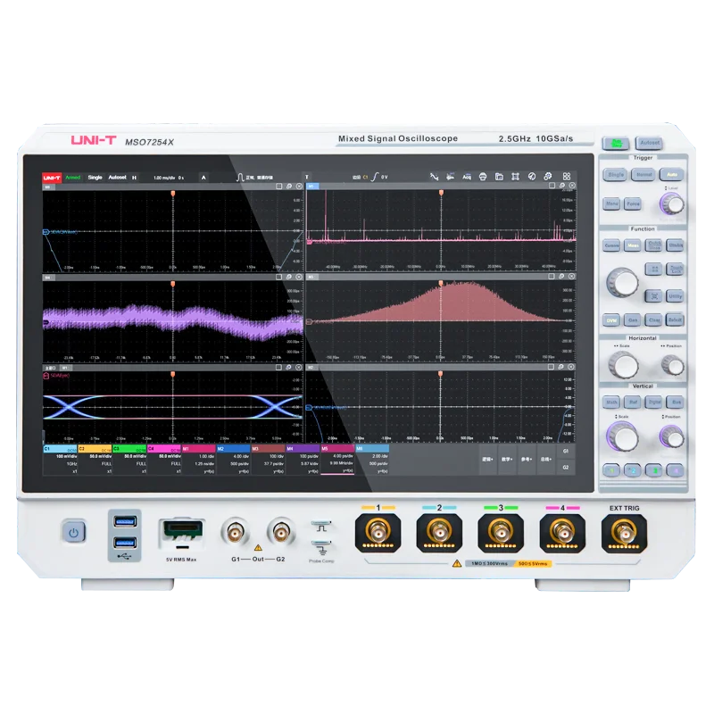 UNI-T MSO7104X High Bandwidth Mixed signal Oscilloscope Four Channels 1GHz Bandwidth 10GSa/s Sample Rate 1Gpts Memory Depth lexso