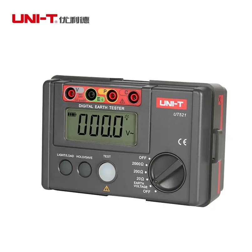 UNI-T UT521 Digital Earth Resistance Tester Digital Display 0-200V 0-2000 Ohm Ground Earth Resistance Voltage Meter Tester lexso