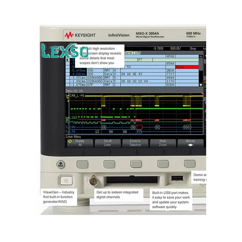 Keysight DSOX3054A Oscilloscope: 500 MHz, 4 Channels lexso