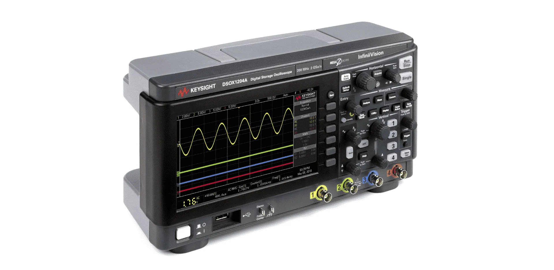 Keysight DSOX1204A Digital Storage Oscilloscope 4 Channels 200 MHz 2 GSa/s 8 Bit