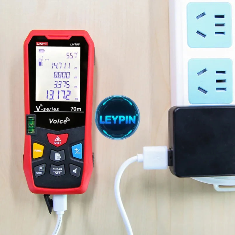 UNI-T LM50V USB Charging Interface 50M Digital Laser Distance Meter Laser Range Finder     lexso