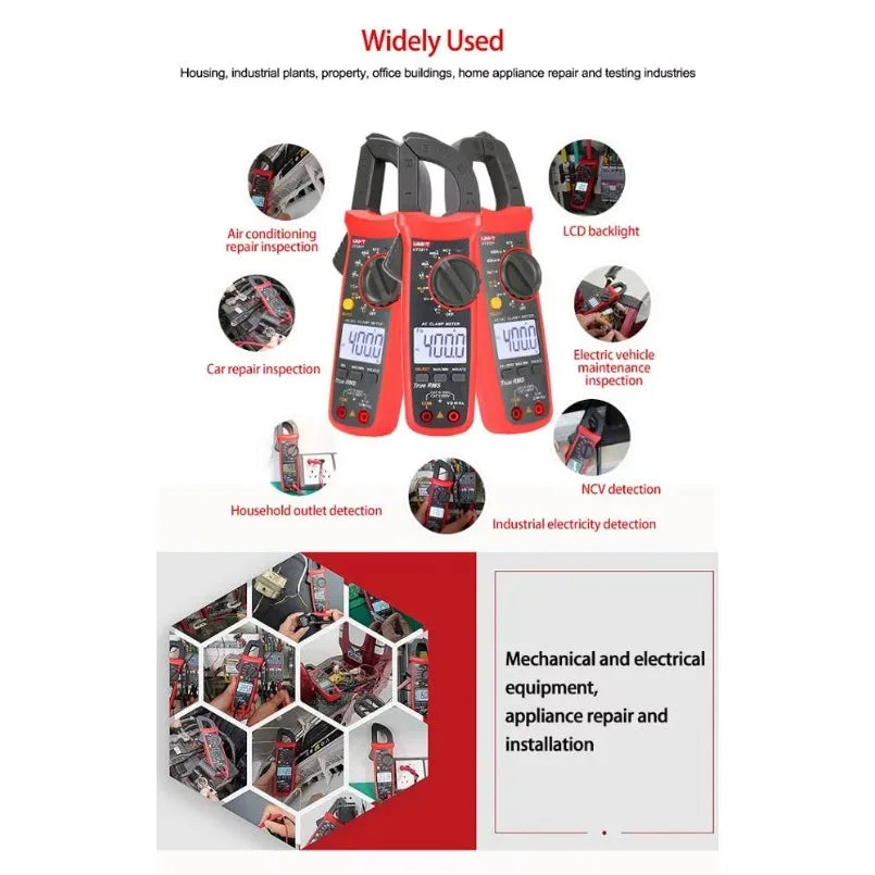 Uni-t UT202+ DC 600V Voltage 400A Current Meters Temperature Multimeter Capacitance Clamp Meter Digital 4000 Counts Current Test lexso
