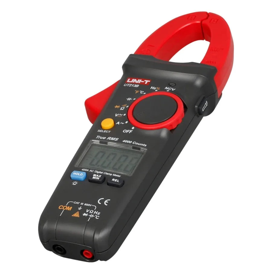 UNI-T UT213B Digital Clamp Meter Voltage Resistance Capacitance Multimeter Temperature Auto Range 400A 600V True RMS 4000 Counts    ytdi