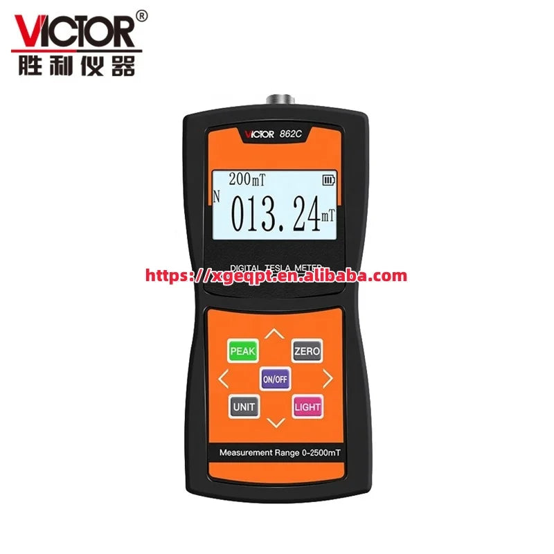 VICTOR 862C Wholesale Handheld AC/DC Gauss Tesla Meter Fluxmeter Surface Magnetic Field Tester Digital Gauss Meter Magnetometer   ytdi