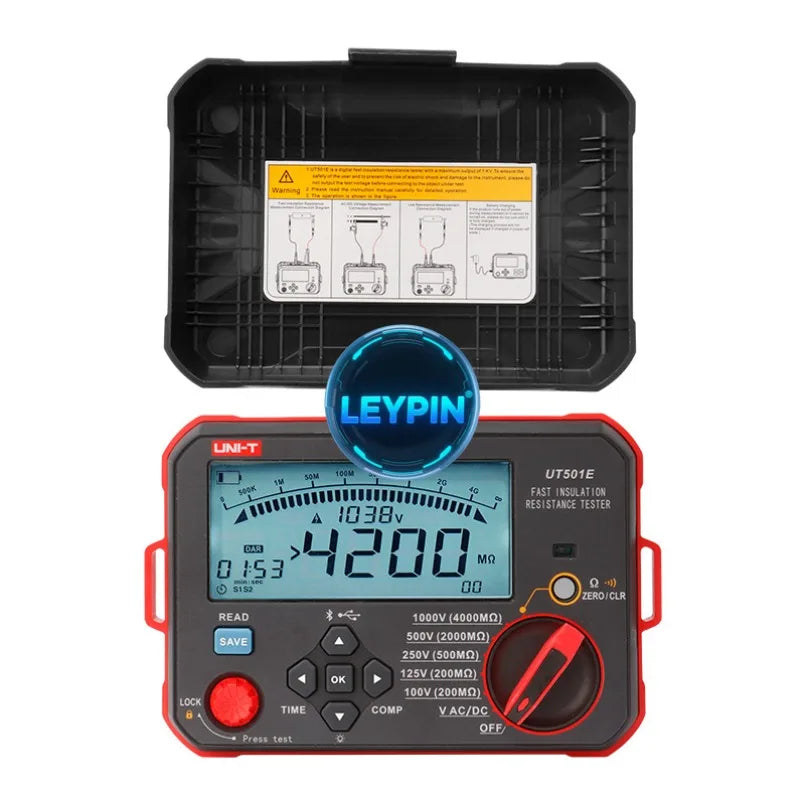 UNI-T UT501E Fast Insulation Tester 4Gohm 99 Groups IP54 PC Software CAT III 600V Lithium Battery 100V 125V 250V 500V   lexso