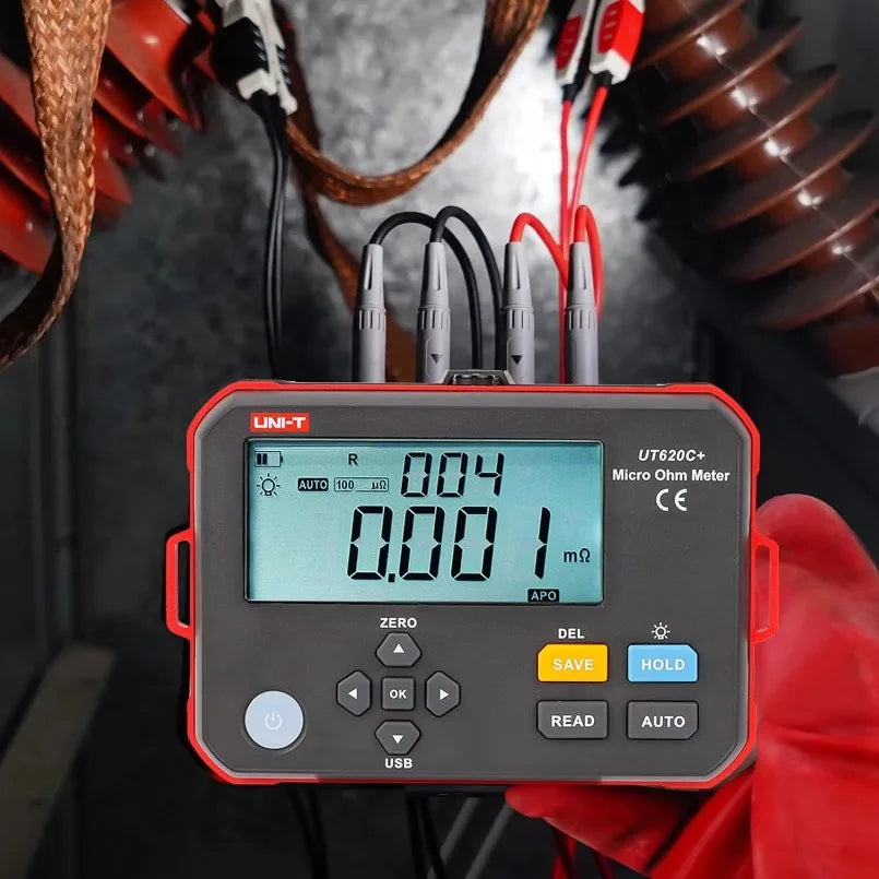 UNI-T UT620C+ Digital DC Low Resistance Meter Micro Ohm Meter Cable Wire Coil Motor Resistance Tester 0.001m ~300.0k lexso