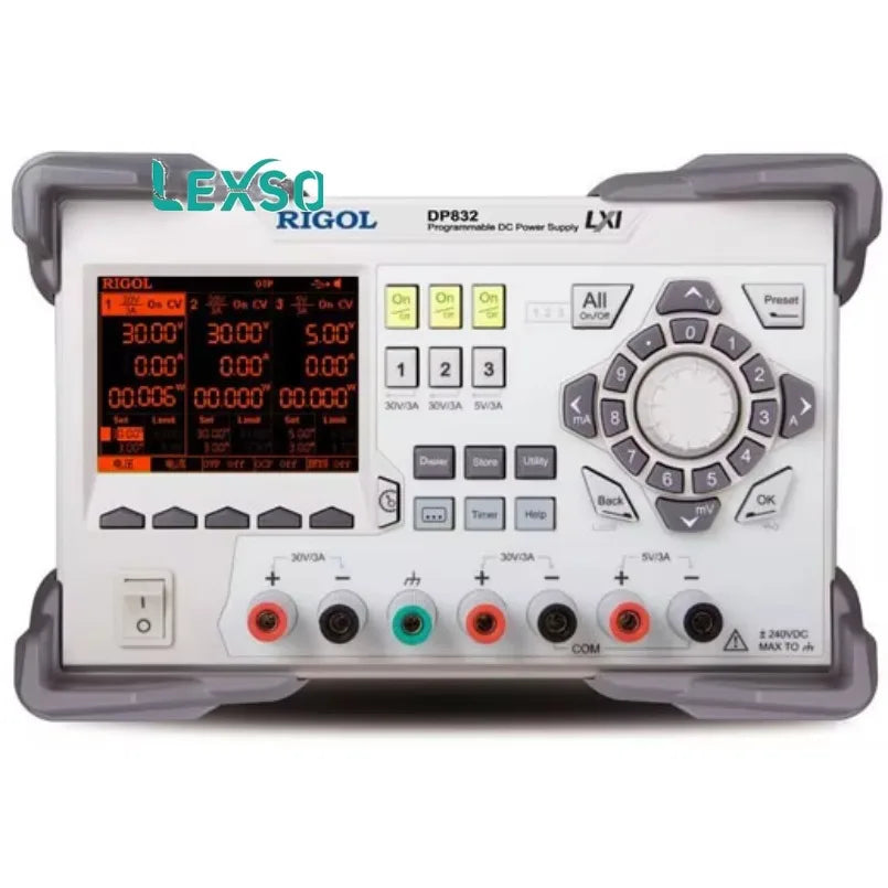 Rigol DP832 3 Channels Triple Output Programmable Linear DC Power Supply (30V/3A, 195W) lexso