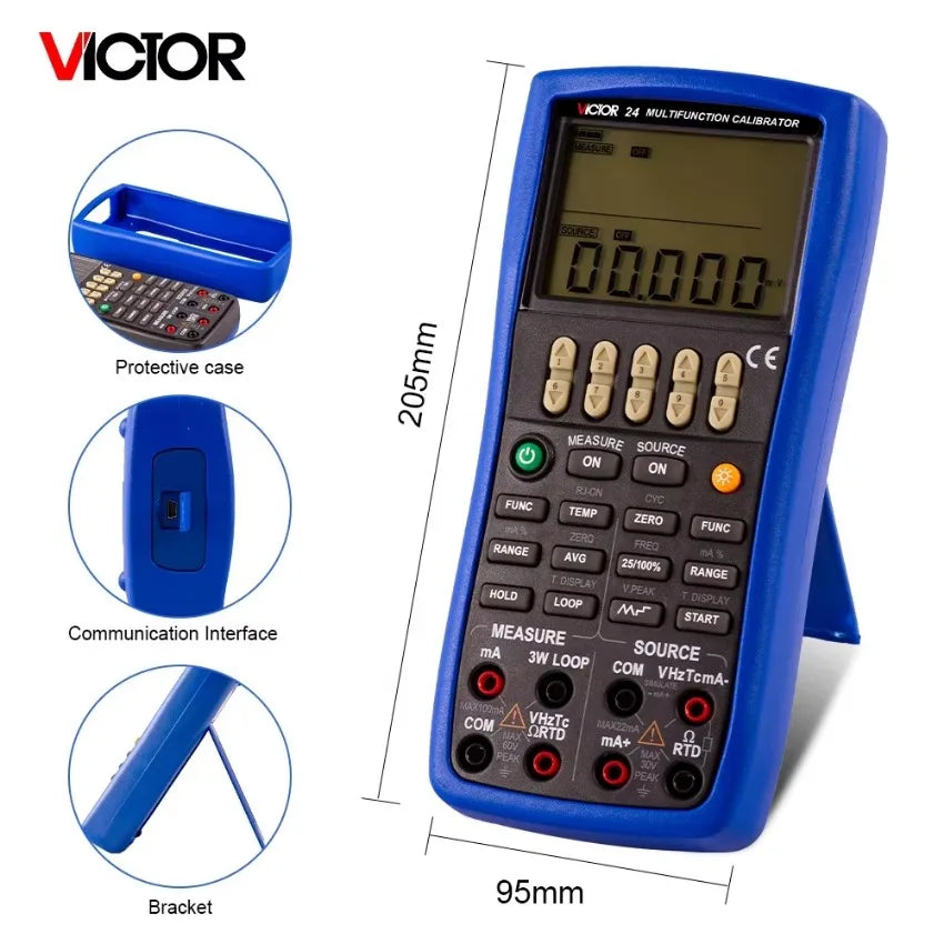 VICTOR VC24 Multifunction Process Calibrator RTD Source Measure and Source Output Calibrtator Temperature Monitoring Calibrator   ytdi