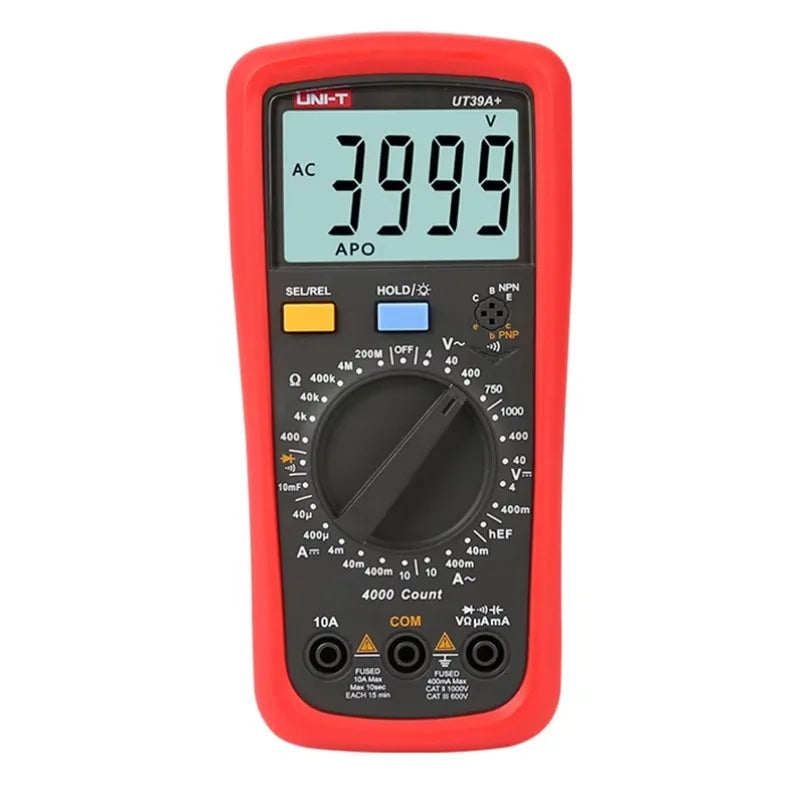 UNI-T UT39A+ Voltage Tester Current Resistance Capacitance Meter Multimeter Digital LCD Backlight Ohm Tester Count 3999 lexso